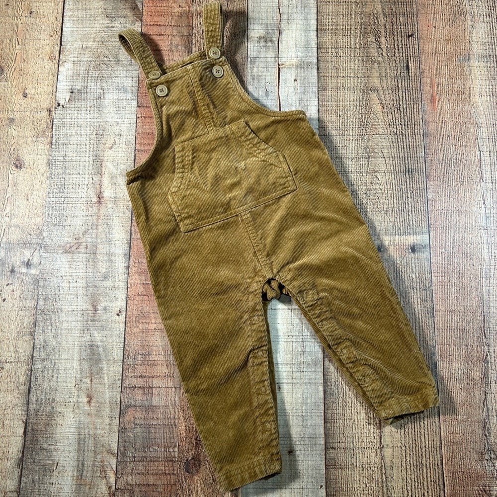 Tea Collection Tan Brown Cotton Corduroy Overalls 18-24 Months Boho Neutral Kids